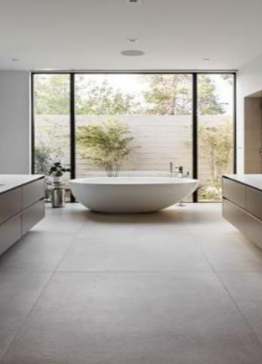 BATHROOM WITH WHITE TUB